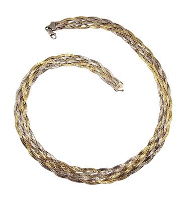 Italy Sterling Silver Braided Chain Necklace 19.2 G