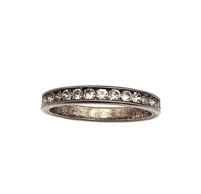 Rhinestone Sterling Silver Cocktail Ring Size 8 2 G missing one stone