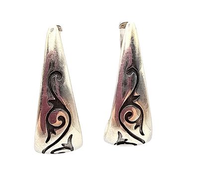 Sterling Silver Ivy Design Dangle Earrings 5.4 G. Sterling Silver Ivy Design Drop Dangle