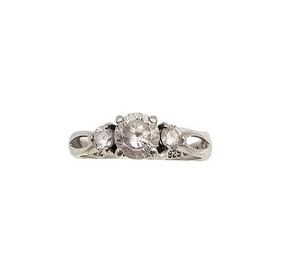 Ross Simons Cubic Zirconia Sterling Silver Cocktail Ring Size 5.75 2.1 G