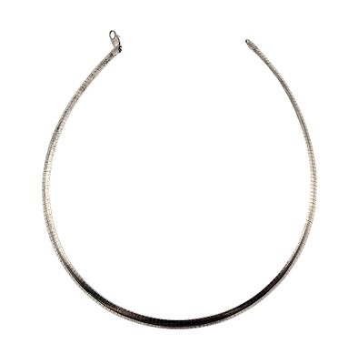 Italy Sterling Silver Omega Chain Necklace 28 G