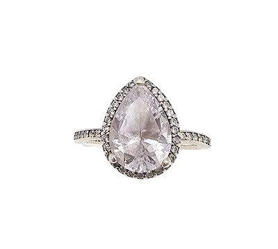 Pandora ALE Rhinestone Sterling Silver Cocktail Ring Size 5.25 3.4 G missing some stones