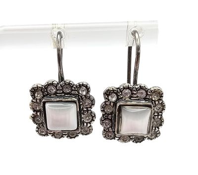 Mother Of Pearl Sterling Silver Dangle Earrings 4.2 G. Mother Of Pearl Sterling Silver Drop