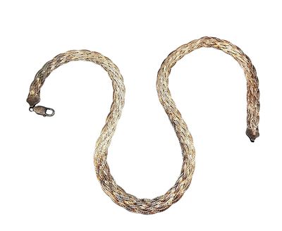 Italy Sterling Silver Braided Chain Necklace 24 G