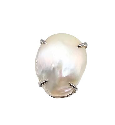 D'Joy Freshwater Pearl Sterling Silver Ring Size 10 13.4 G
