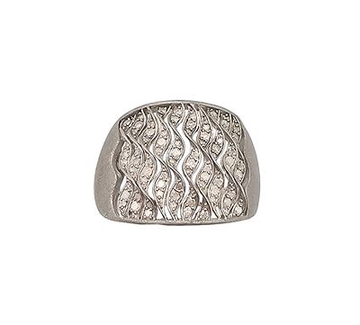 GP Diamond Sterling Silver Cocktail Ring Size 9.25 5.6 G