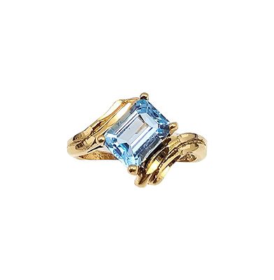 UTC Topaz Gold Over Sterling Silver Cocktail Ring 7 2.8 G
