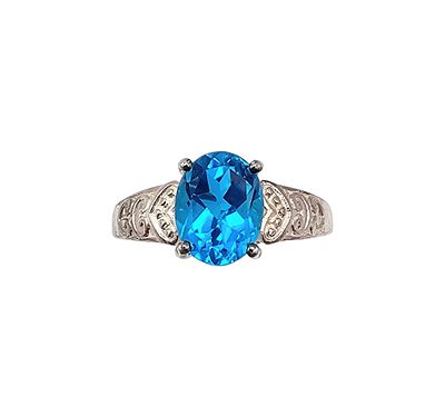 STS Topaz Sterling Silver Cocktail Ring Size 9.25 3.3 G