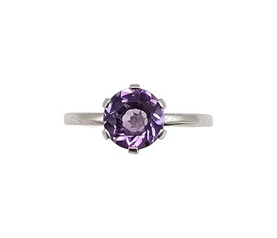 GM Amethyst Sterling Silver Cocktail Ring Size 7.5 2.4 G