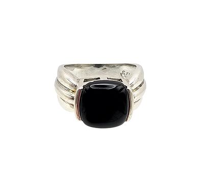 Ross Simons Onyx Sterling Silver Ring Size 5.75 6.1 G