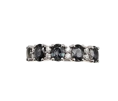 D'Joy Sapphire Sterling Silver Cocktail Ring Size 9.5 3.2 G