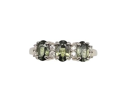 D'Joy Sapphire Sterling Silver Cocktail Ring Size 7.5 3.2 G