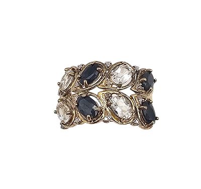 Ross Simons Sapphire Gold Over Sterling Silver Cocktail Ring Size 9.5 6.7 G