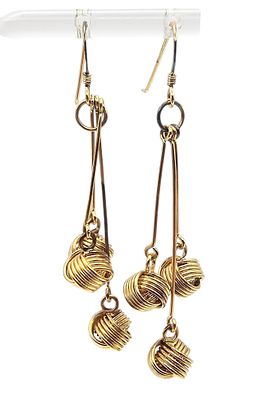 Gold Over Sterling Silver Knot Dangle Earrings 8.5 G. Gold Over Sterling Silver Knot Drop Dangle