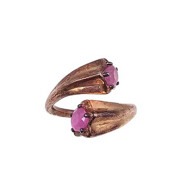 D'Joy Ruby Gold Over Sterling Silver Cocktail Ring Size 9.5 5.9 G