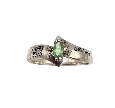 M OG Peridot Sterling Silver Class Ring Size 8.75 3.4 G