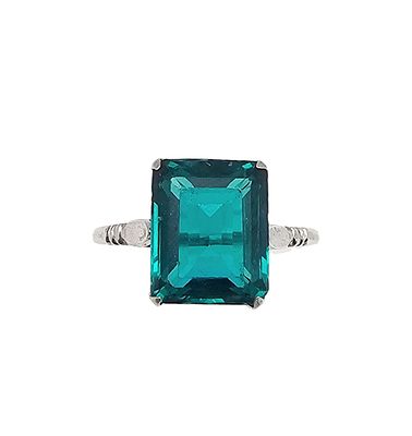 Rhinestone Sterling Silver Cocktail Ring Size 9.25 3.6 G