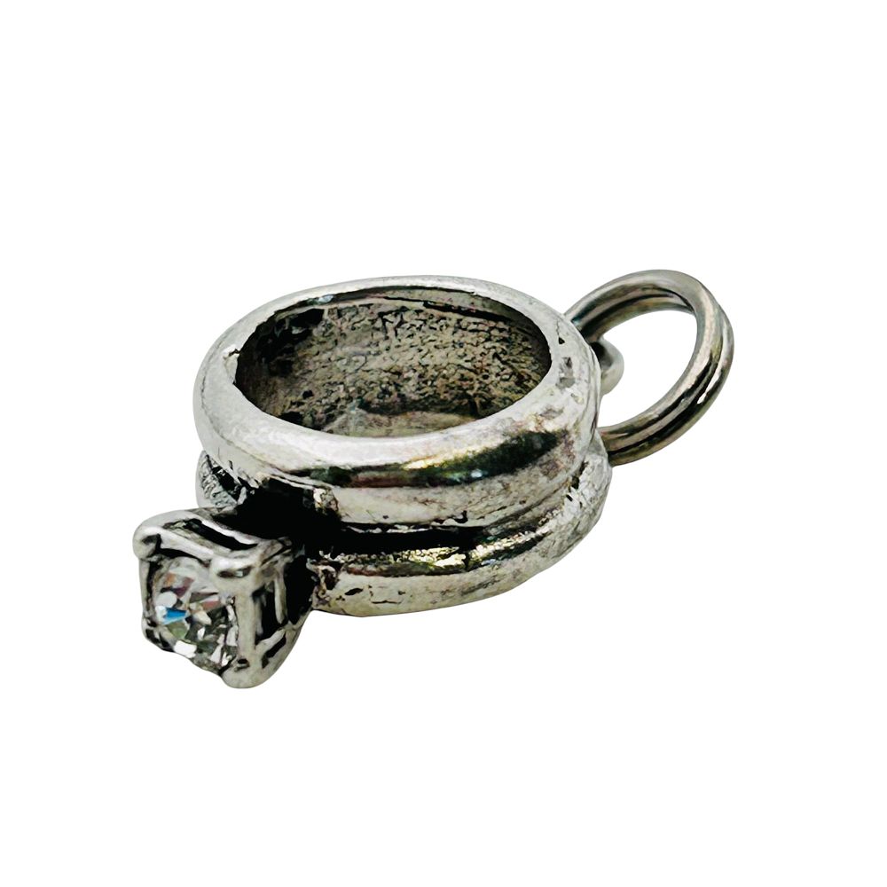 Lot 471: Sterling Engagement Ring Charm 1.96 G