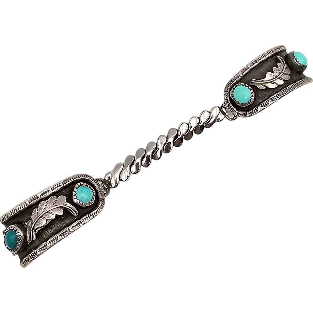 Lot 162: G. Lewis Turquoise Sterling Silver Watch Band 16.3 G