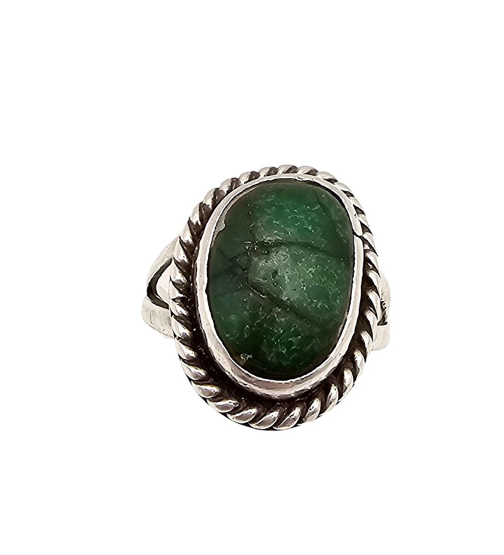 Lot 249: Navajo Turquoise Sterling Silver Ring Size 7.75 7 G