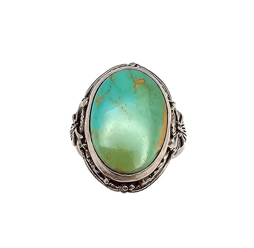 Lot 253: Carol Felly Anglo Turquoise Sterling Silver Ring Size 5 11.1 G