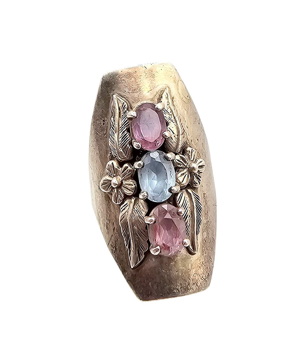 Lot 255: Carol Felly Anglo Topaz Amethyst Sterling Silver Ring Size 6.5 10.7 G