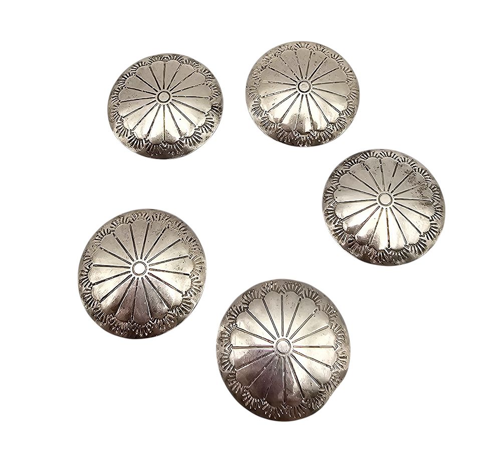 Lot 262: Navajo Sterling Silver Button Covers Lot Of 5 18.1 G