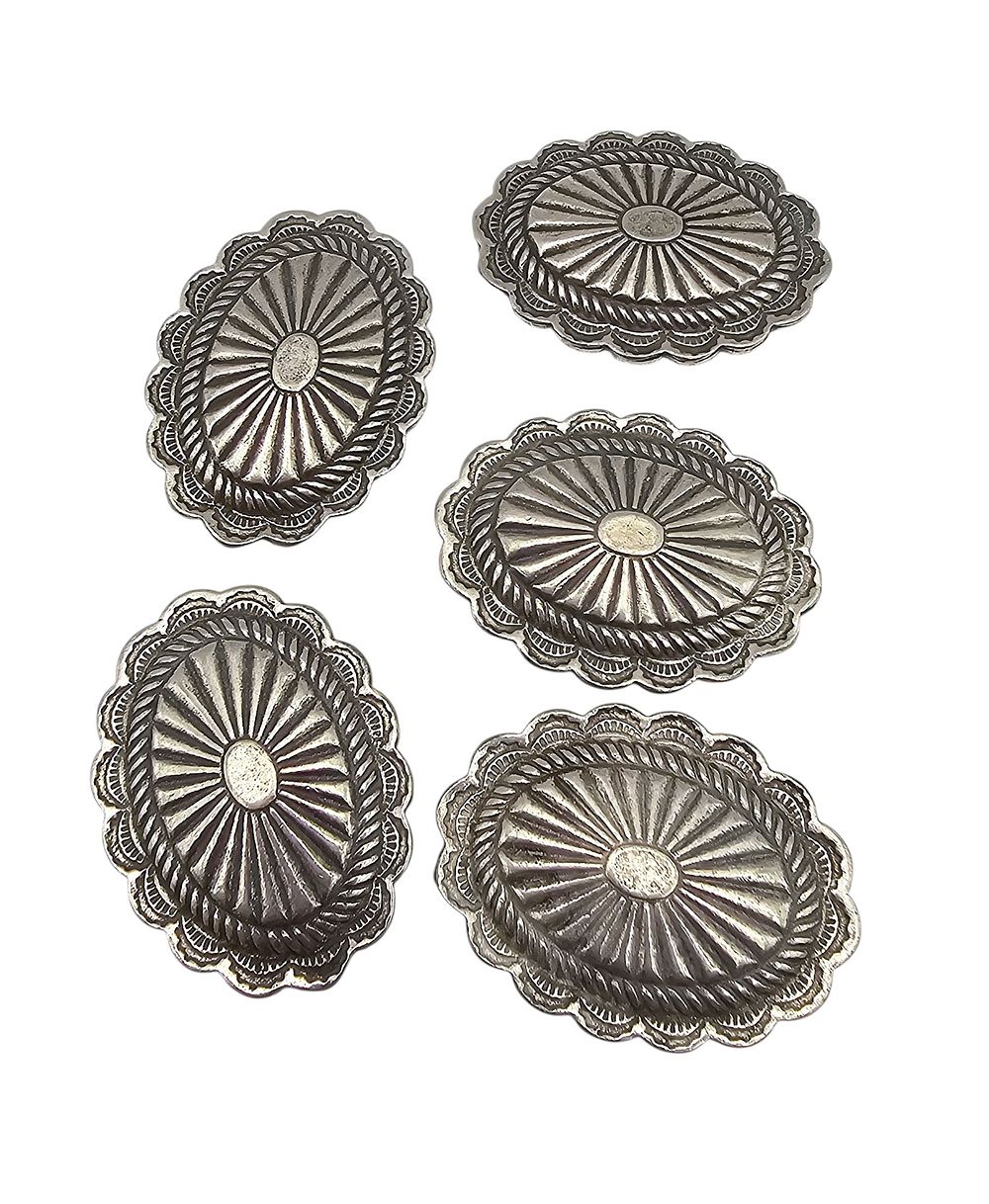 Lot 268: Southwestern Sterling Silver Concho Style Button Covers Lot Of 5 38.4 G