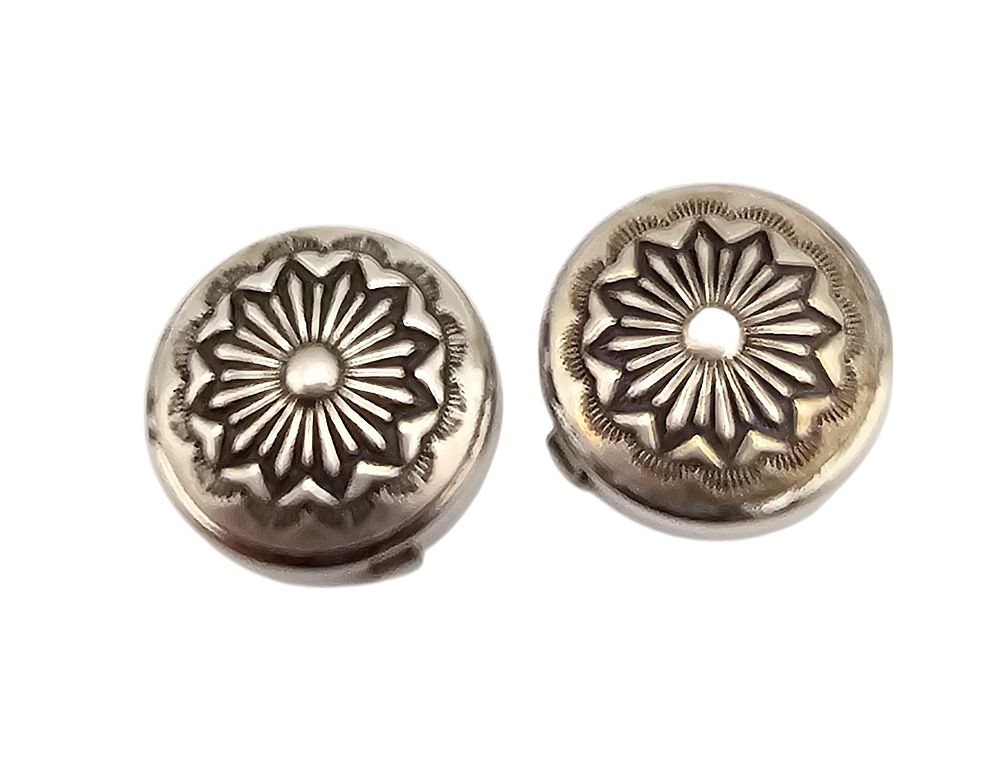 Lot 272: Navajo Sterling Silver Button Covers Lot Of 2 6.7 G