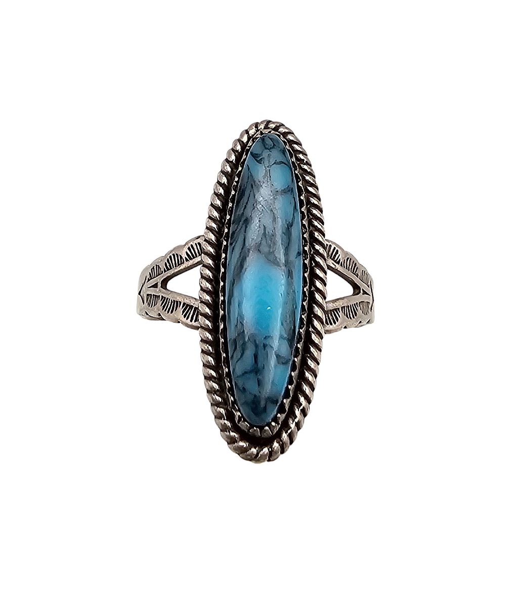 Lot 313: Pacific Jewelry Co Turquoise Sterling Silver Ring Size 7.75 5 G