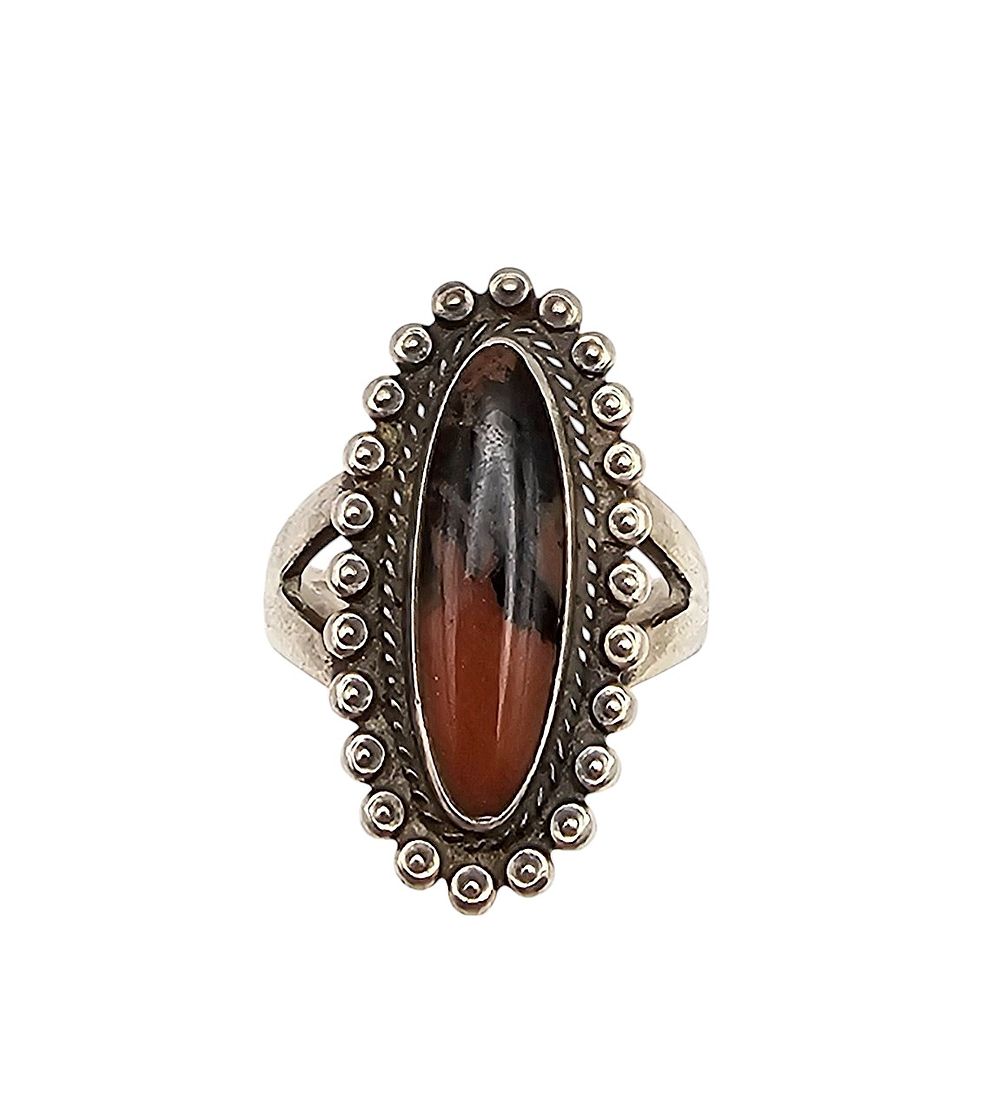 Lot 319: Southwestern Jasper Sterling Silver Ring Size 5.75 5.1 G