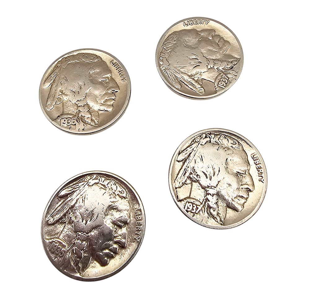 Lot 337: Southwestern Buffalo Nickel Button Covers Lot Of 4
