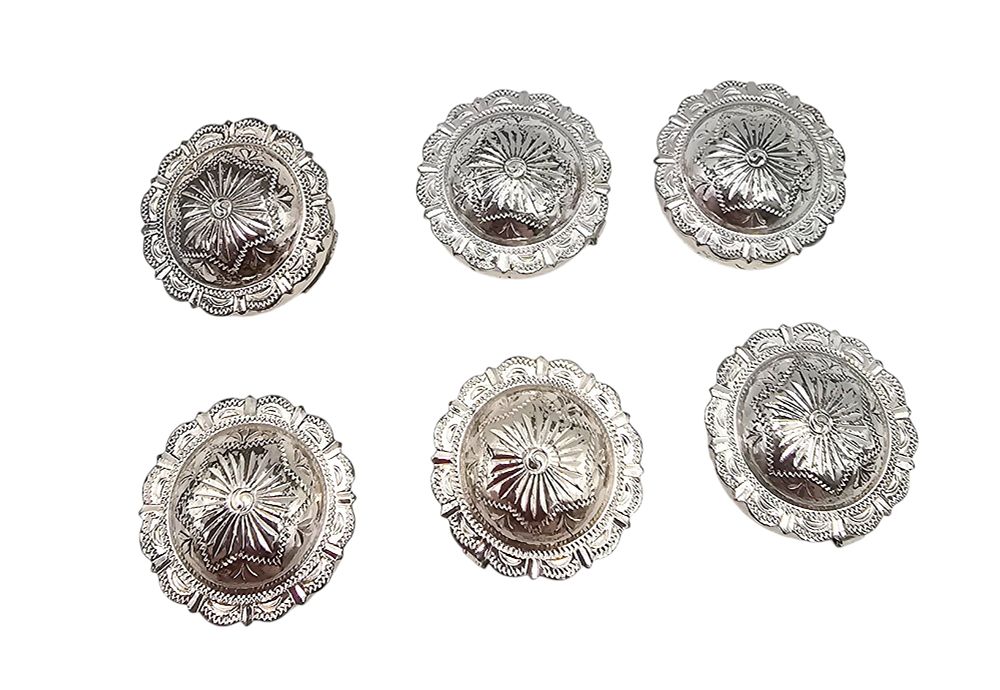 Lot 339: Southwestern Shield Style Button Covers Lot Of 6