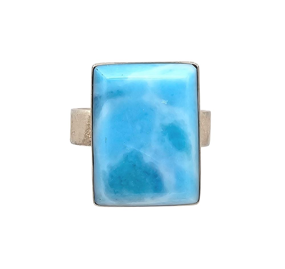 Lot 352: Mexico Larimar Sterling Silver Ring Size 9.75 9.3 G