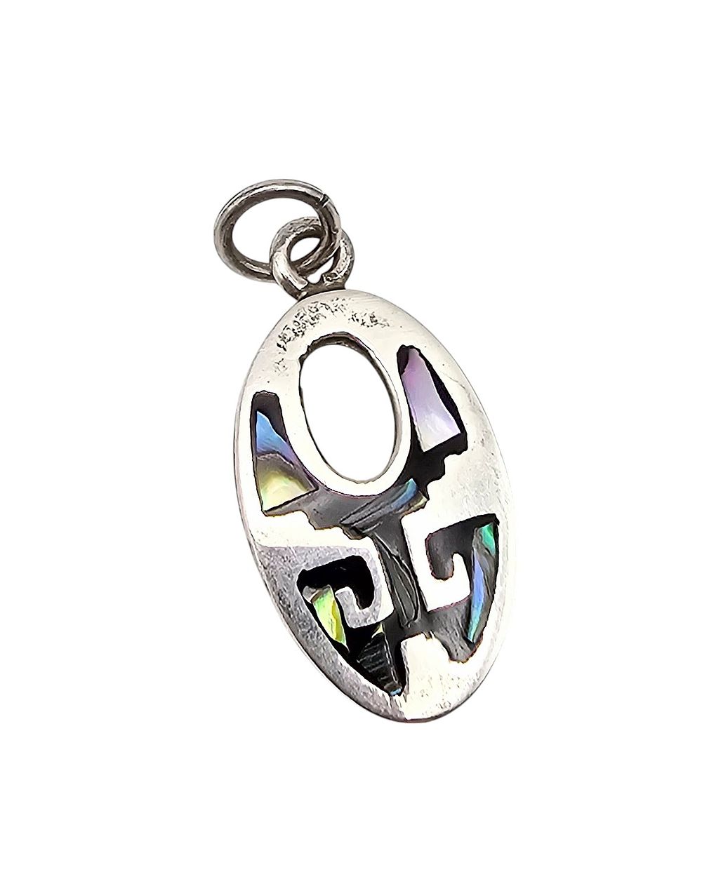 Lot 367: Mexico Abalone Sterling Silver Pendant 4.6 G