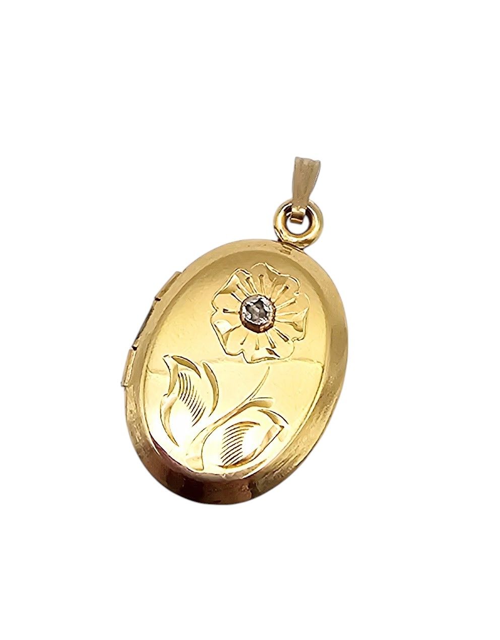Lot 395: 12K Gold Filled Flower Locket Pendant 2.8 G