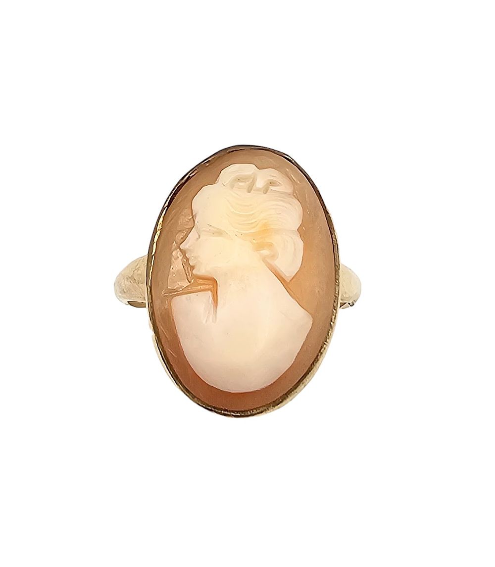 Lot 399: Uncas 10K Gold Filled Cameo Ring Size 6.25 2.9 G