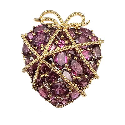 GP Amethyst Gold Over Sterling Silver Heart Ring Size 9.5 10.8 G