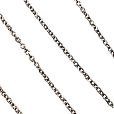 18K Gold Over Sterling Silver Cable Chain Necklace 1.4 G