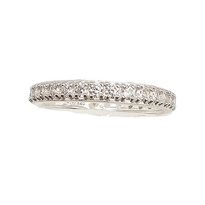 D'Joy Cubic Zirconia Sterling Silver Eternity Ring Size 8.5 2.1 G