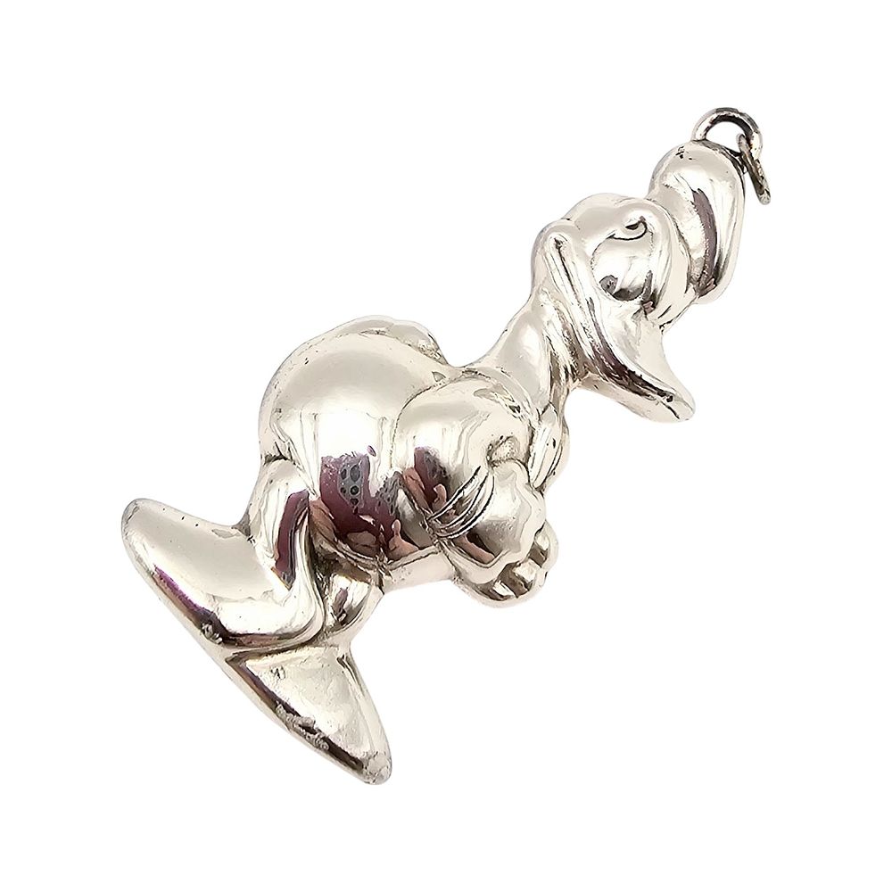 Lot 179: DLC WTO Disney Donald Duck Sterling Silver Hollow Form Pendant 9.1 G