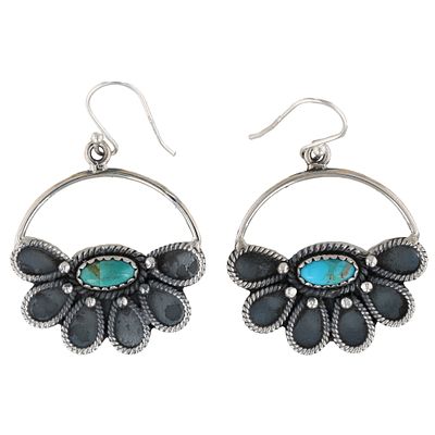 HaDa Collection Sterling Kingman Turquoise Earrings 9g-Natural Inclusions