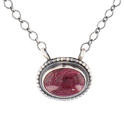 Antoinette Martinez Navajo Sterling Purple Spiny Oyster Necklace 11g