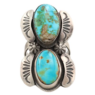 Tom Loy Navajo Sterling Sonoran Gold Turquoise Ring Sz. 9.5, 18g