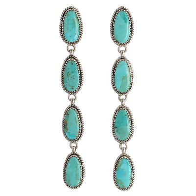 HaDa Collection Sterling Kingman Turquoise Earrings 21.5g