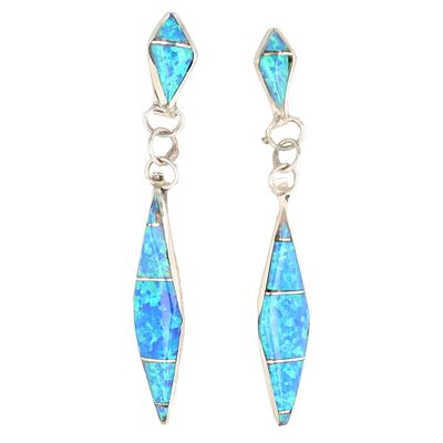 James Kee Zuni Sterling Opal Earrings 3g
