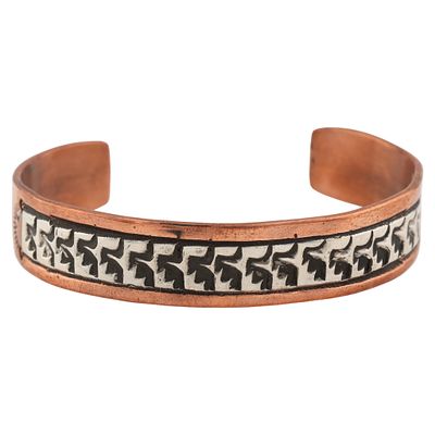 Navajo Sterling Silver and Copper Cuff Bracelet by Charlene Little. A Navajo sterling silver and 