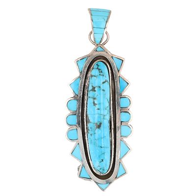 Lot 281 - Merle House Navajo Sterling Silver and Kingman Turquoise ...