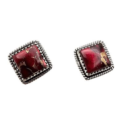 Hada Collection | Handmade Sterling Silver Pink Opal Cluster Stud Earrings main image 1