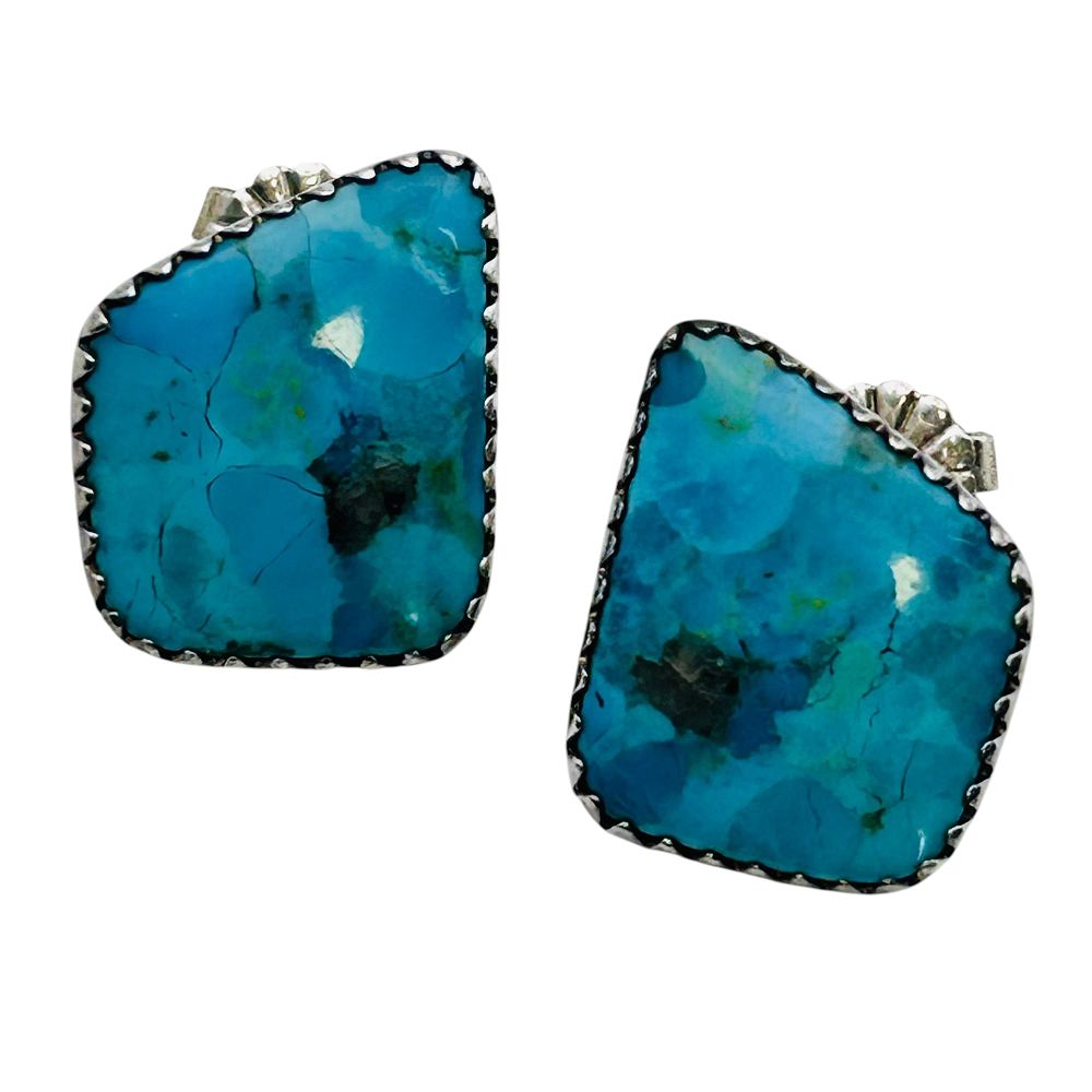 Lot 301: Navajo Sterling Turquoise Earrings 5 G
